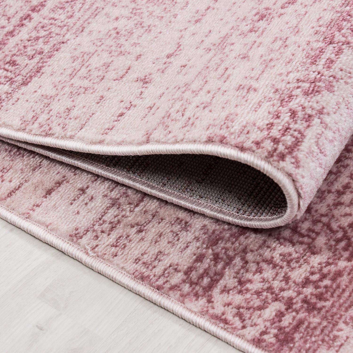 Plus Kortluvet Tæppeløber Ensfarvet - Pink - 80x300 (Løber)