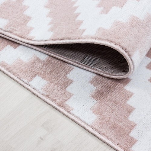 Kortluvet tæppe PLUS geometrisk - pink, rektangulært