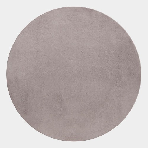 Rundt kortluvet tæppe POUFFY - beige