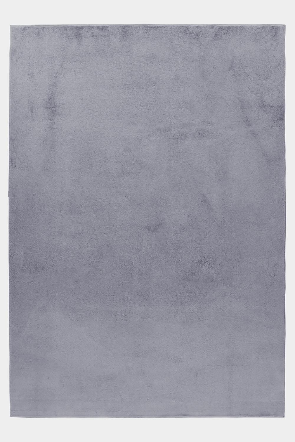 POUFFY Unicolor grå rektangulært kortluvet tæppe - 160 x 230 cm