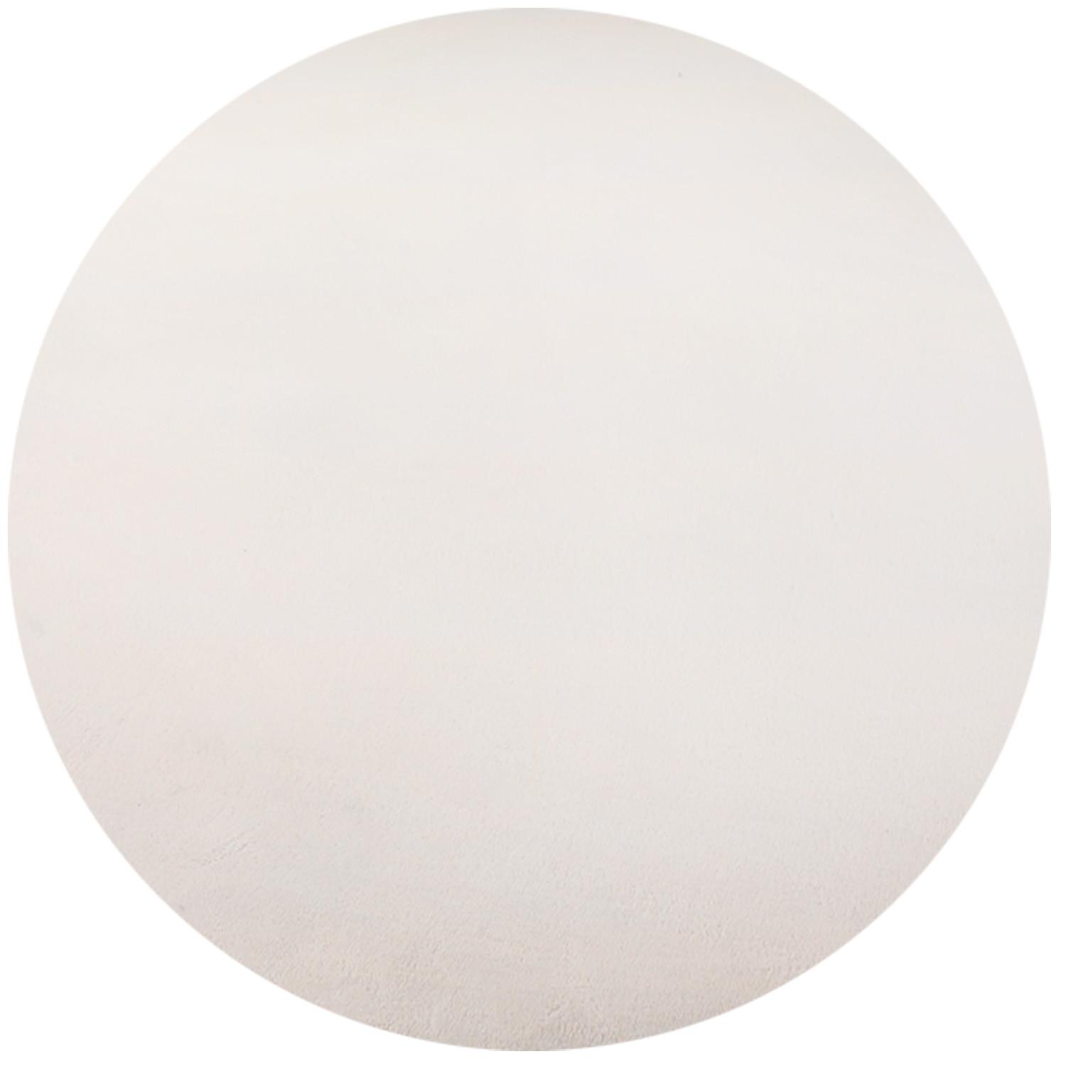 Sky Rund Kortluvet tæppe Ensfarvet - Creme - 200x200 (Rund)