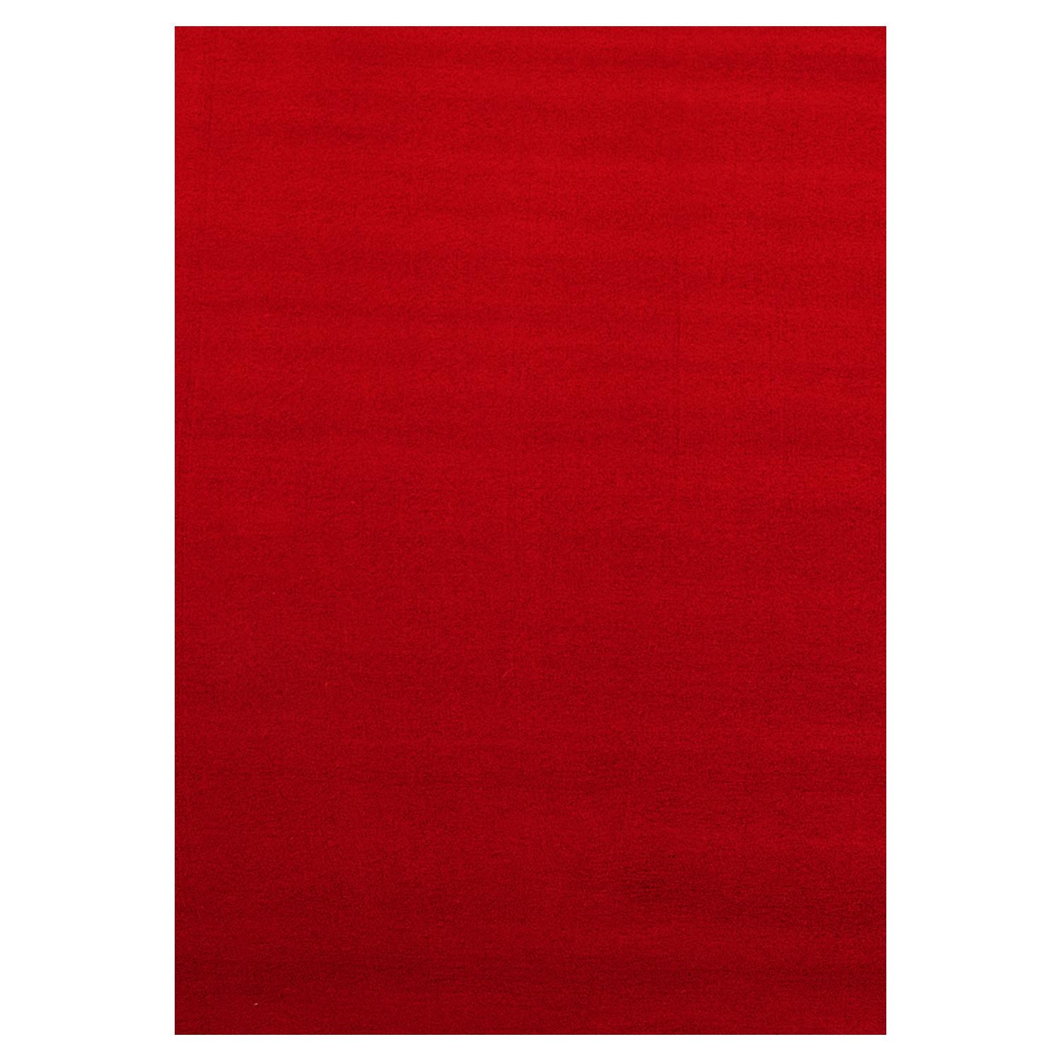 SKY Unicolor rødt kortluvet gulvtæppe rektangel - 200 x 290 cm