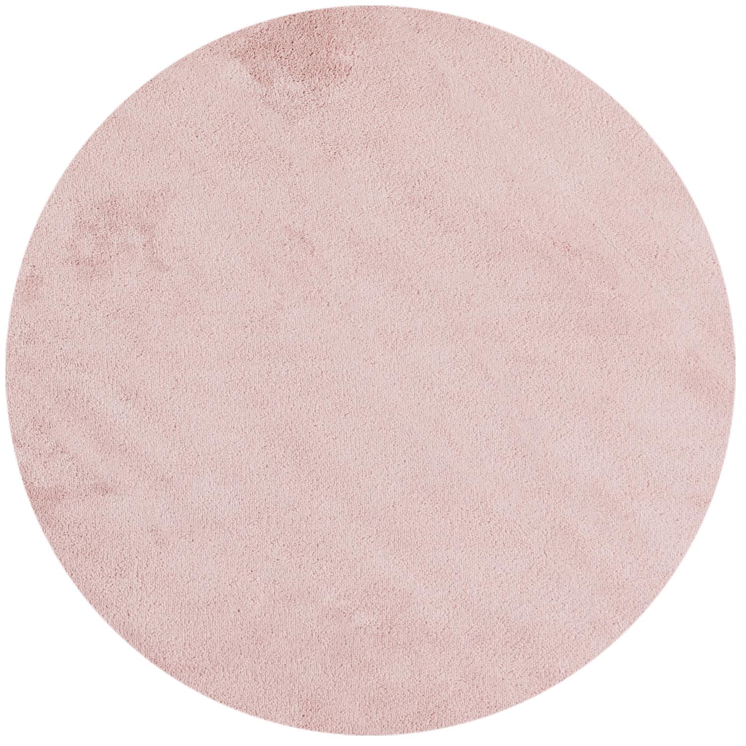 Sky Rund Kortluvet tæppe Ensfarvet - Rosa - 200x200 (Rund)
