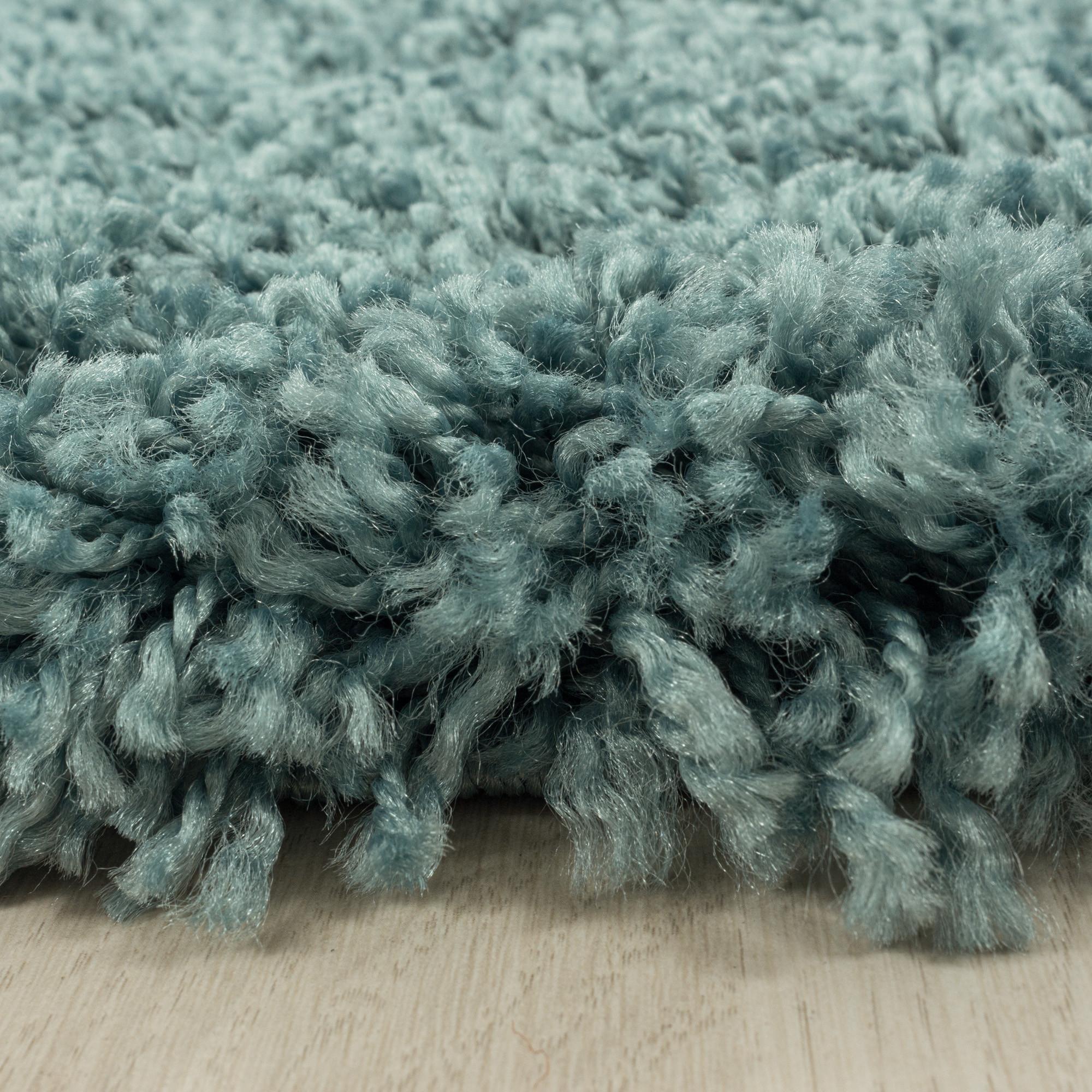 Sydney Shaggy Tæppeløber Ensfarvet - Aqua - 80x250 (Løber)