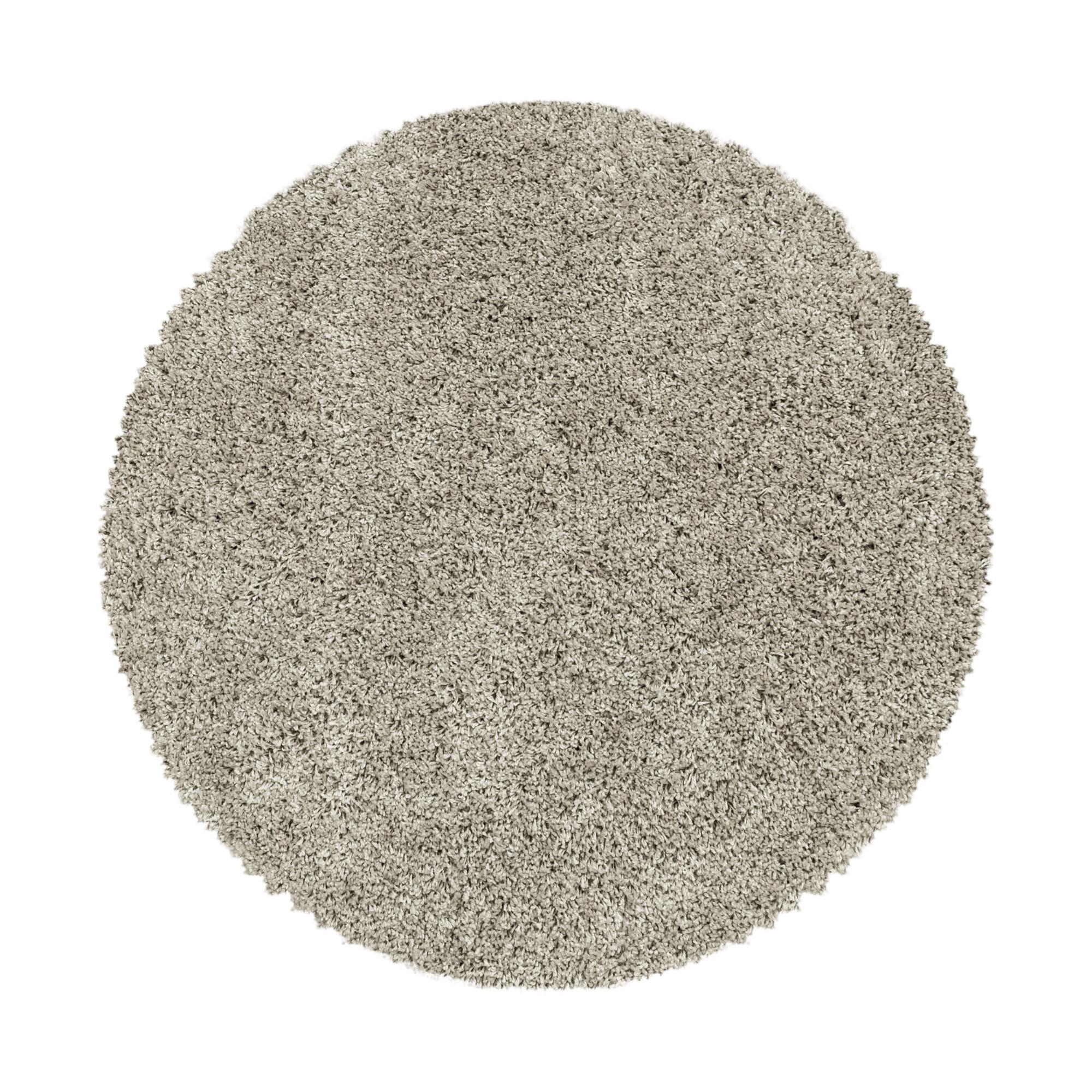 Sydney Rund Shaggy tæppe Ensfarvet - Natur - 200x200 (Rund)