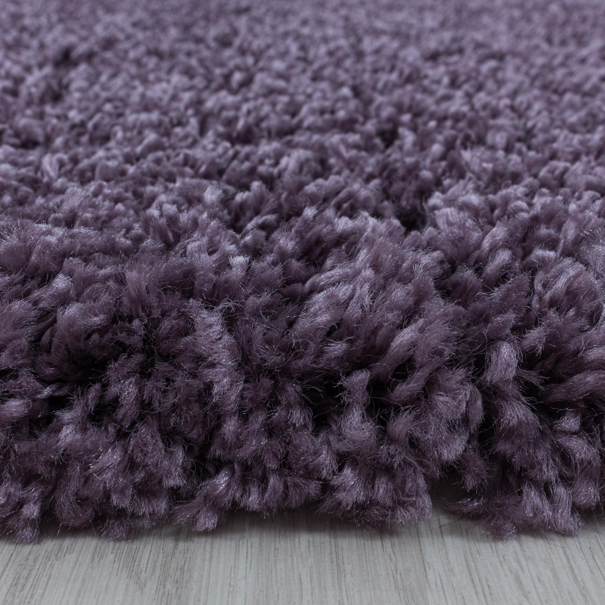 Sydney Shaggy Tæppeløber Ensfarvet - Violet - 80x250 (Løber)