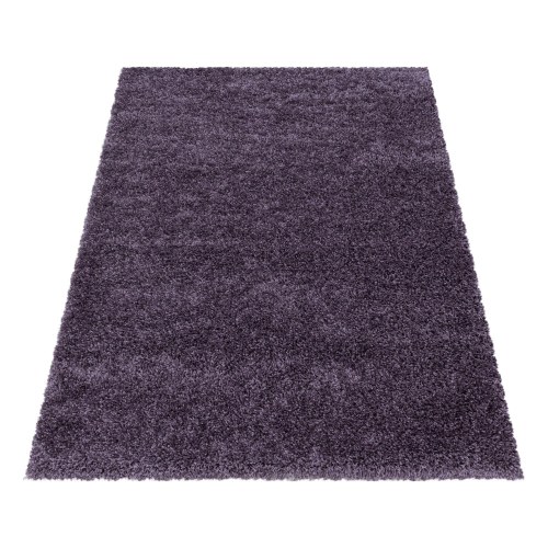 SYDNEY unicolor shaggy tæppe rektangel - violet