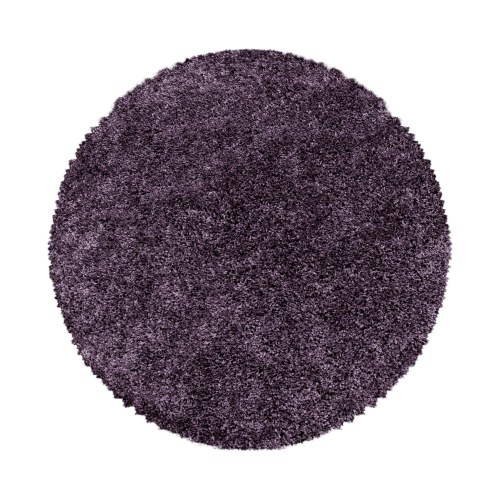 SYDNEY Unicolor violet rundt shaggy tæppe