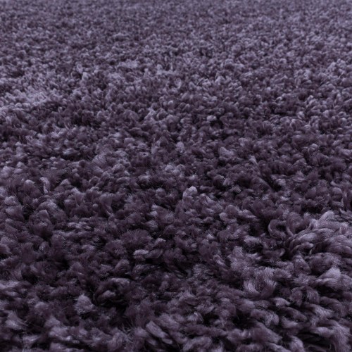 SYDNEY Unicolor violet rundt shaggy tæppe
