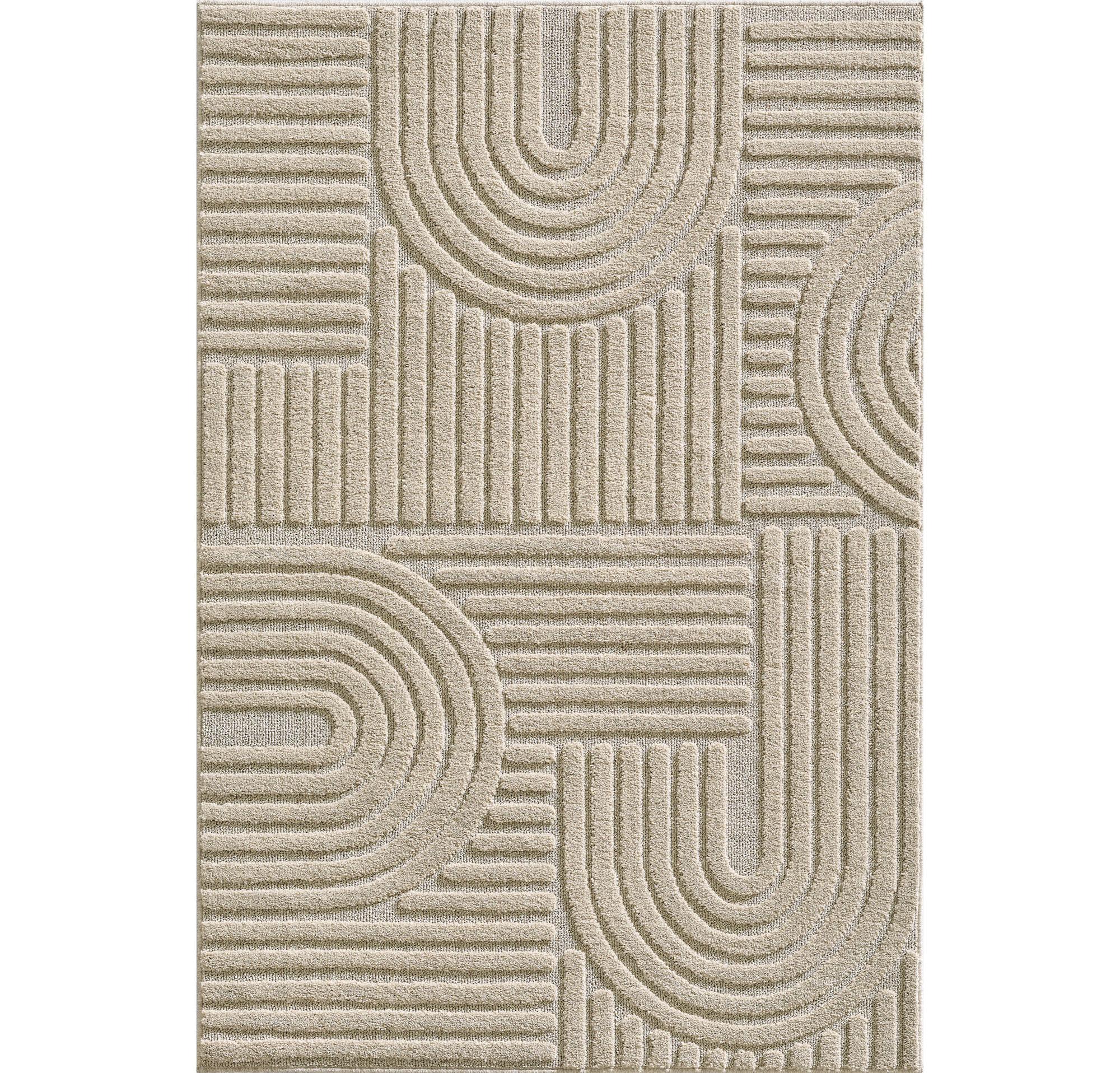 ART Skandinavisk Boho beige løber kortluvet tæppe - 60 x 110 cm