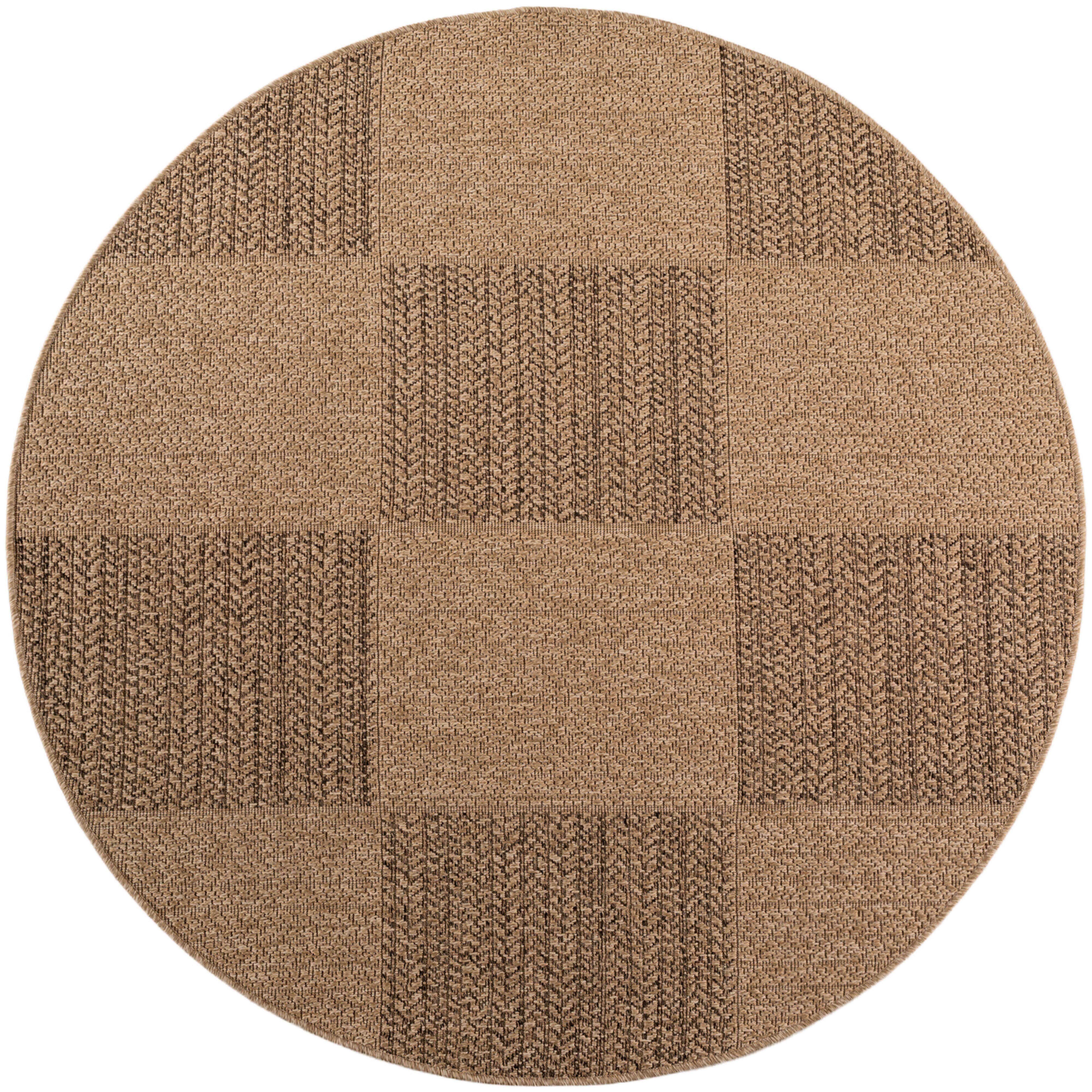 TIMBER rundt in- og outdoor tæppe i jute-look - beige - 80 x 80 cm