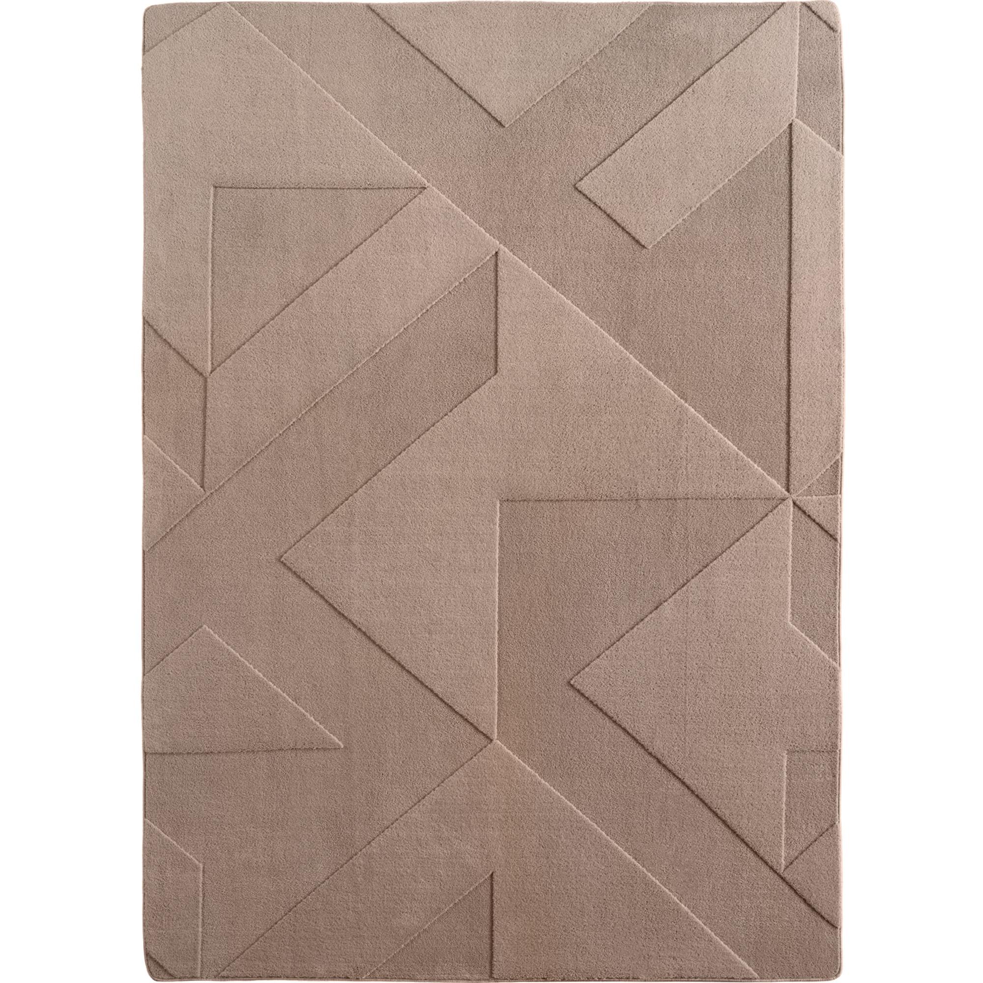 POMPEI beige løber med geometrisk mønster - kortluvet tæppe - 80 x 150 cm