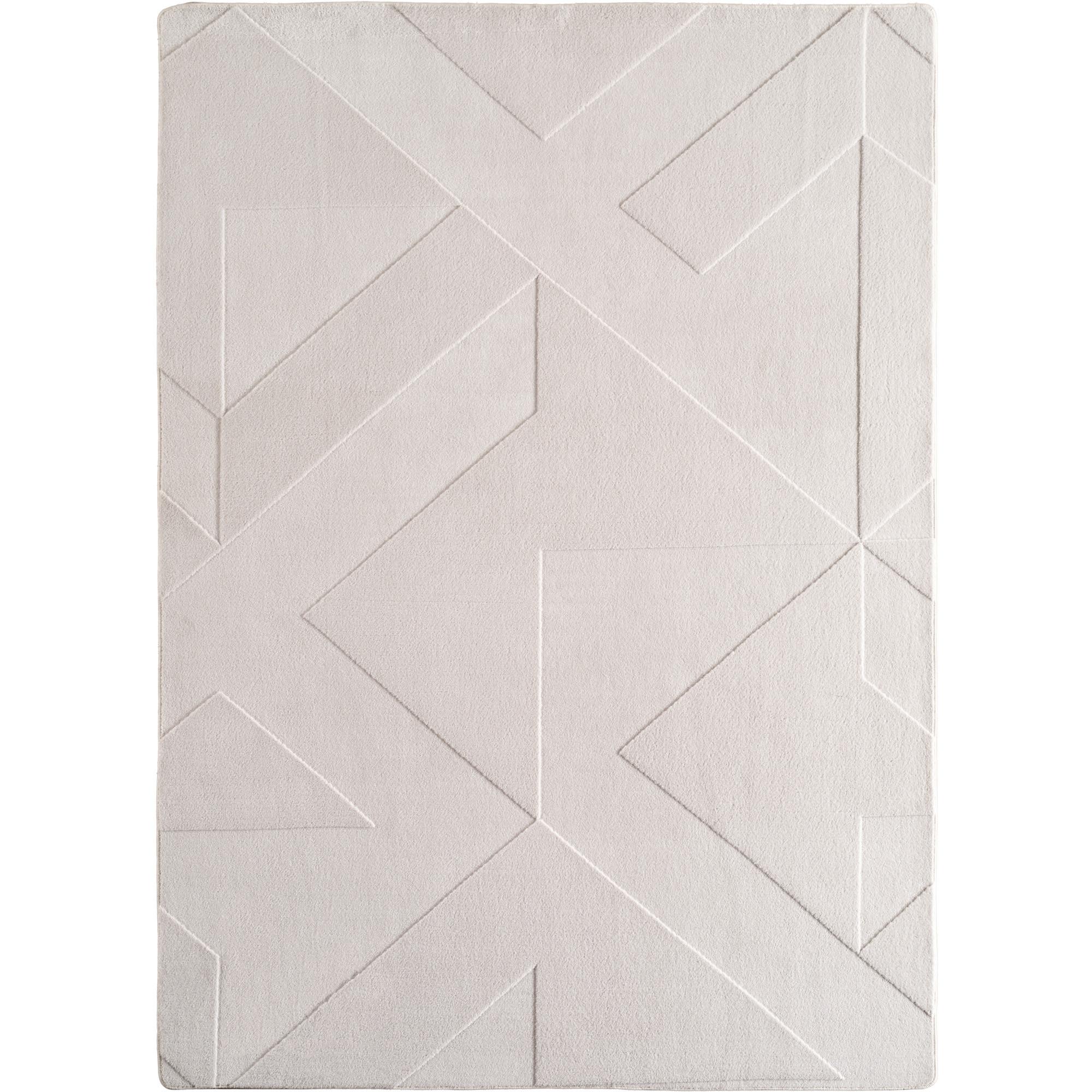POMPEI geometrisk creme løber - kortluvet tæppe - 80 x 150 cm