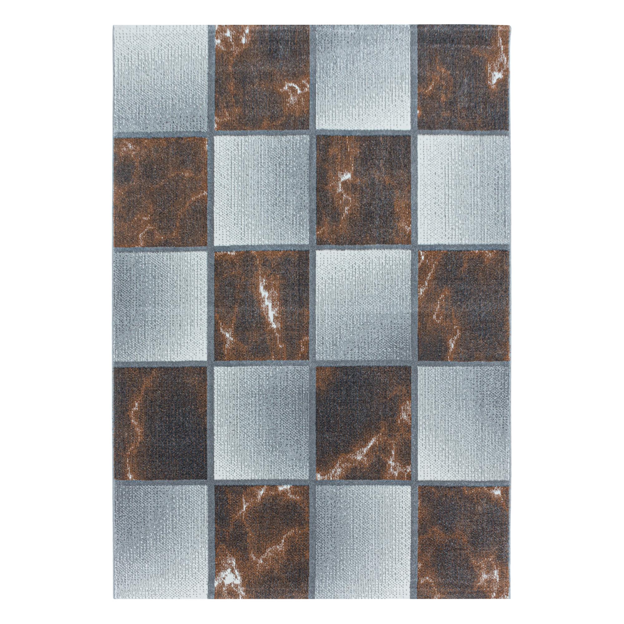 OTTAWA Karo kobber kortluvet tæppe 140 x 200 cm - 140 x 200 cm