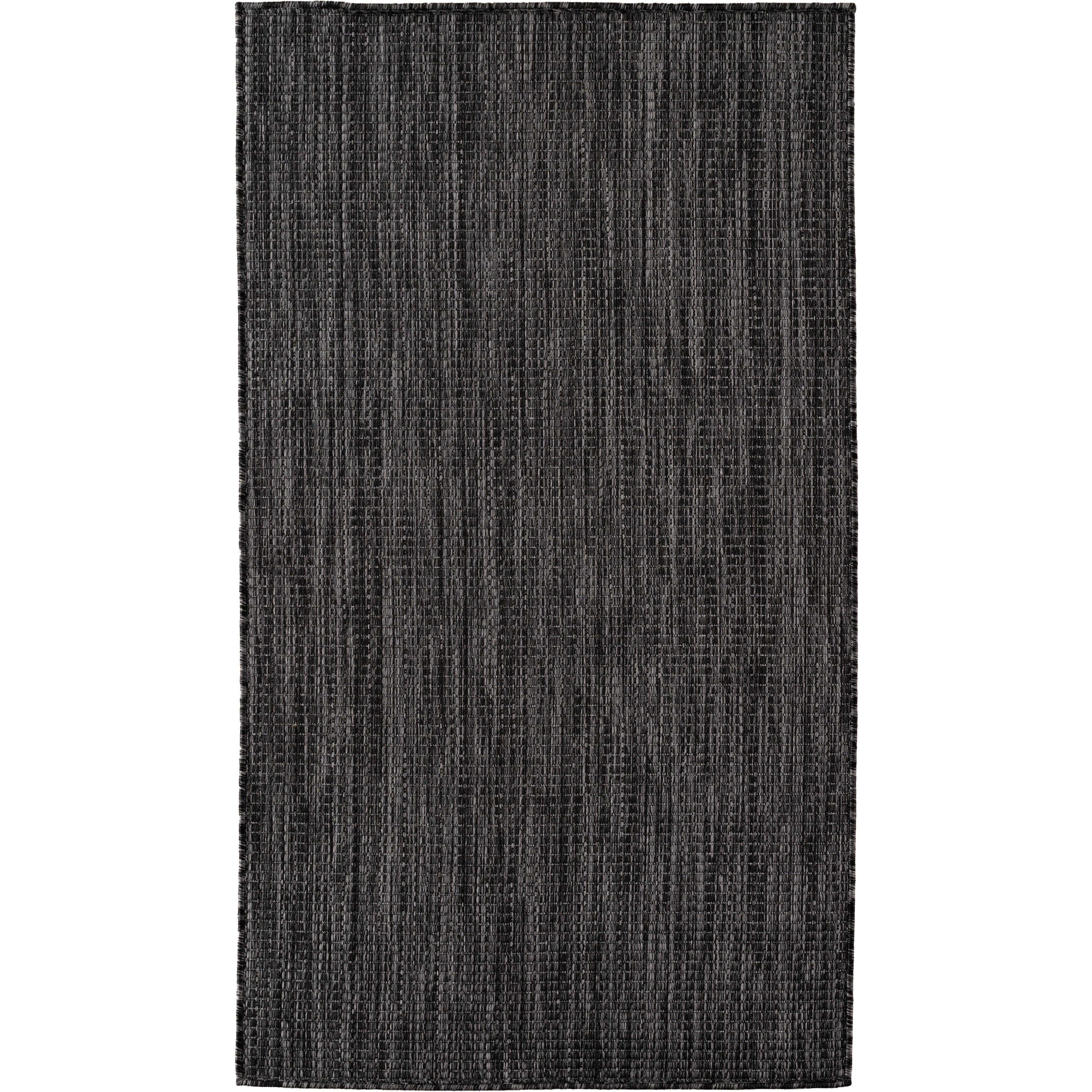 MIRA ensfarvet sort løber til inde- og udendørs brug - 80 x 150 cm