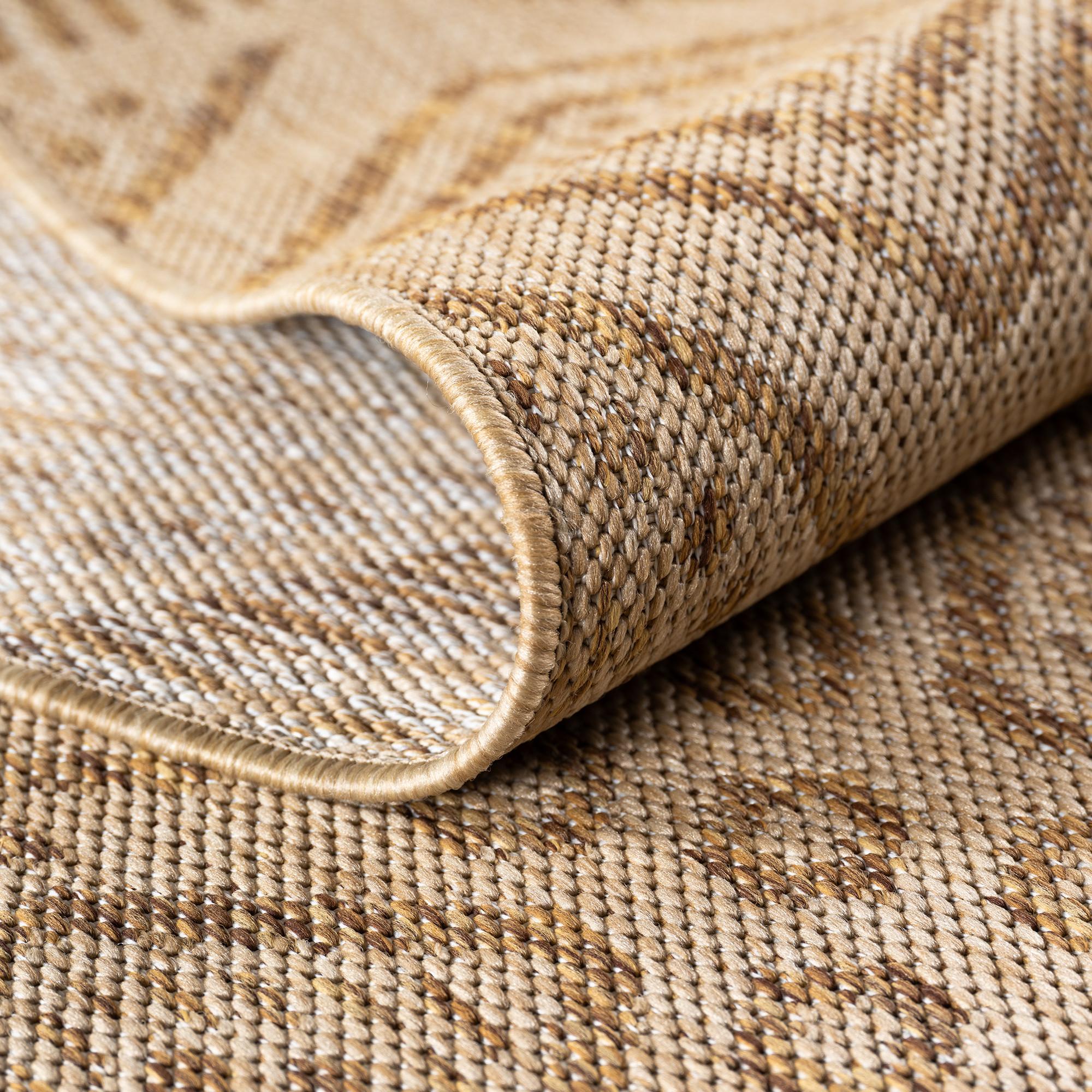 MIRA Ethno beige løber til inde og ude - 80 x 250 cm