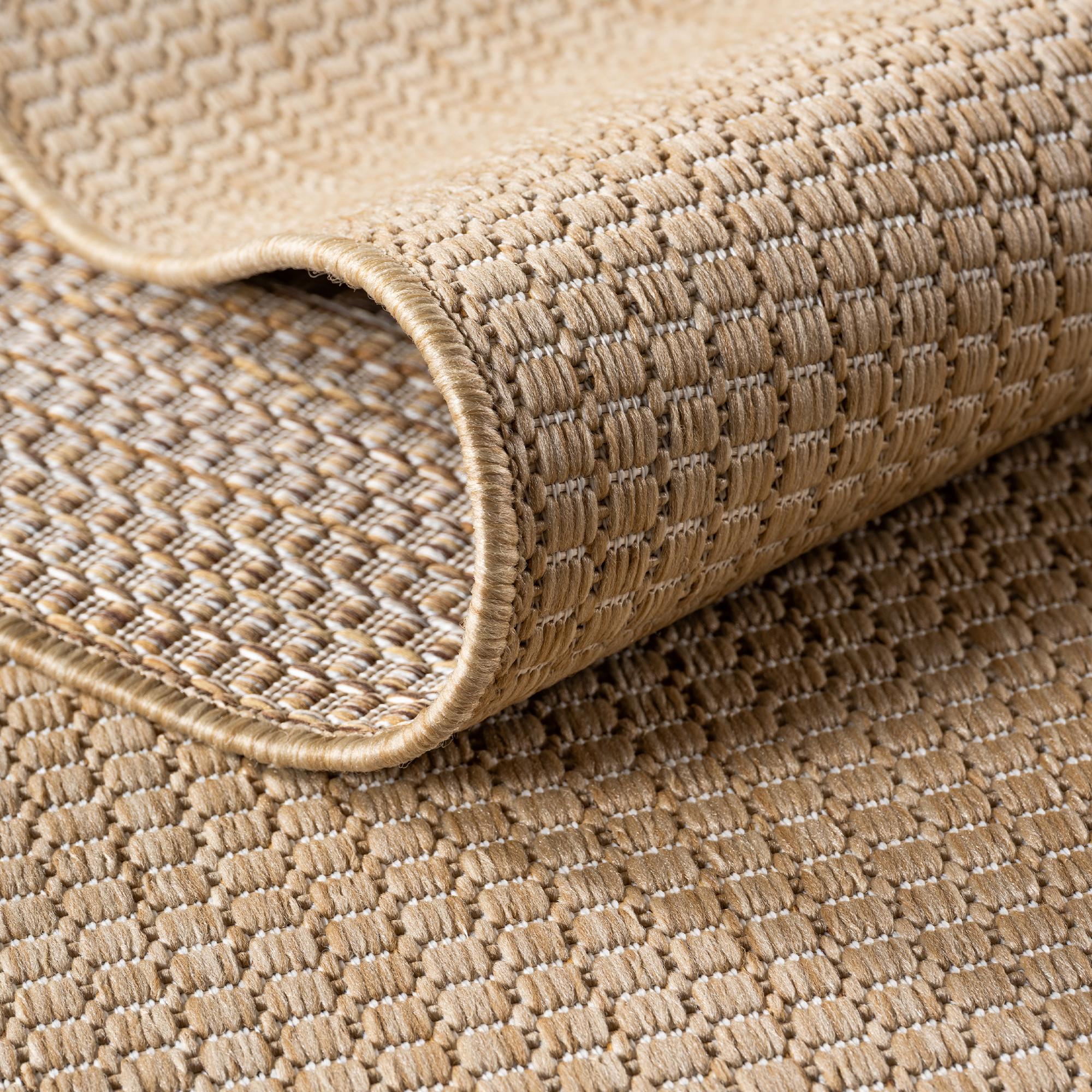 MIRA beige løber tæppe til inde og ude - 80 x 250 cm