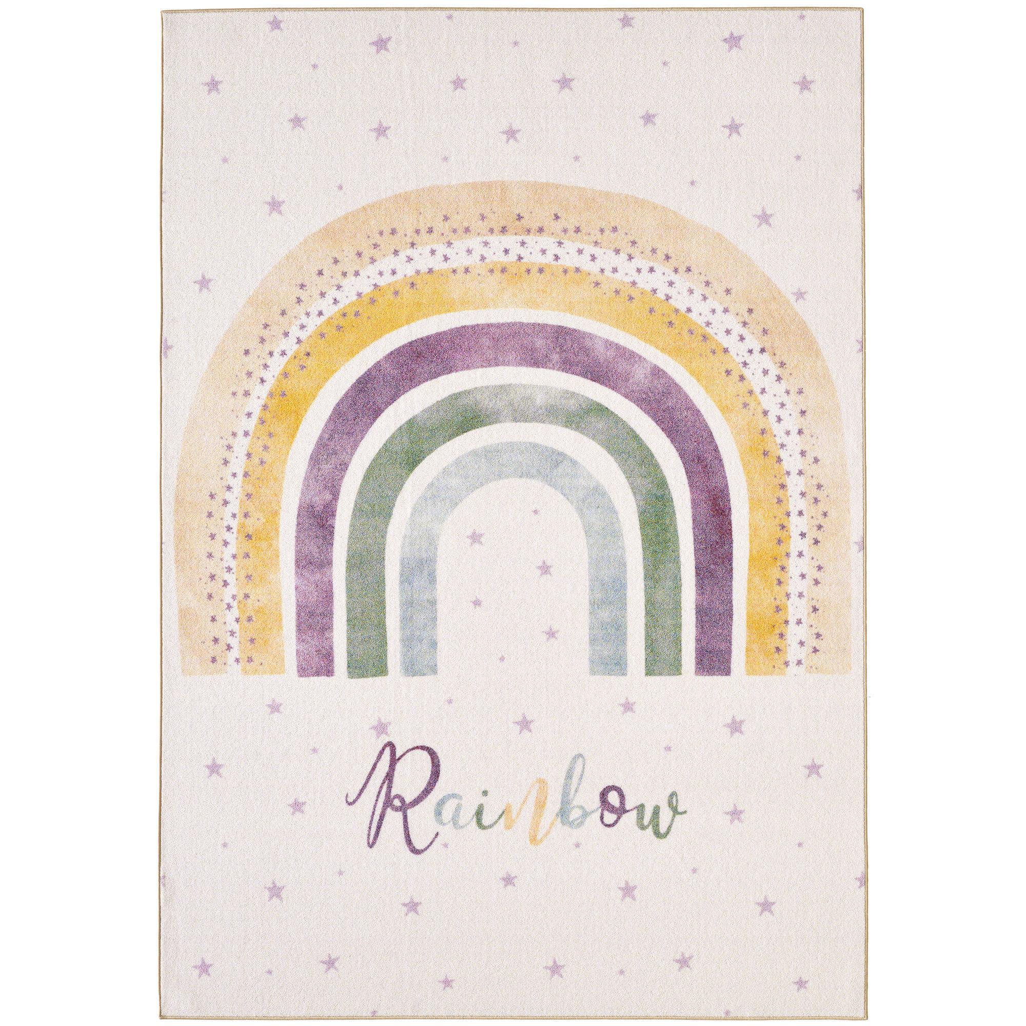 PLAY Regenbogen creme børnetæppe løber 80 x 120 cm - 80 x 120 cm
