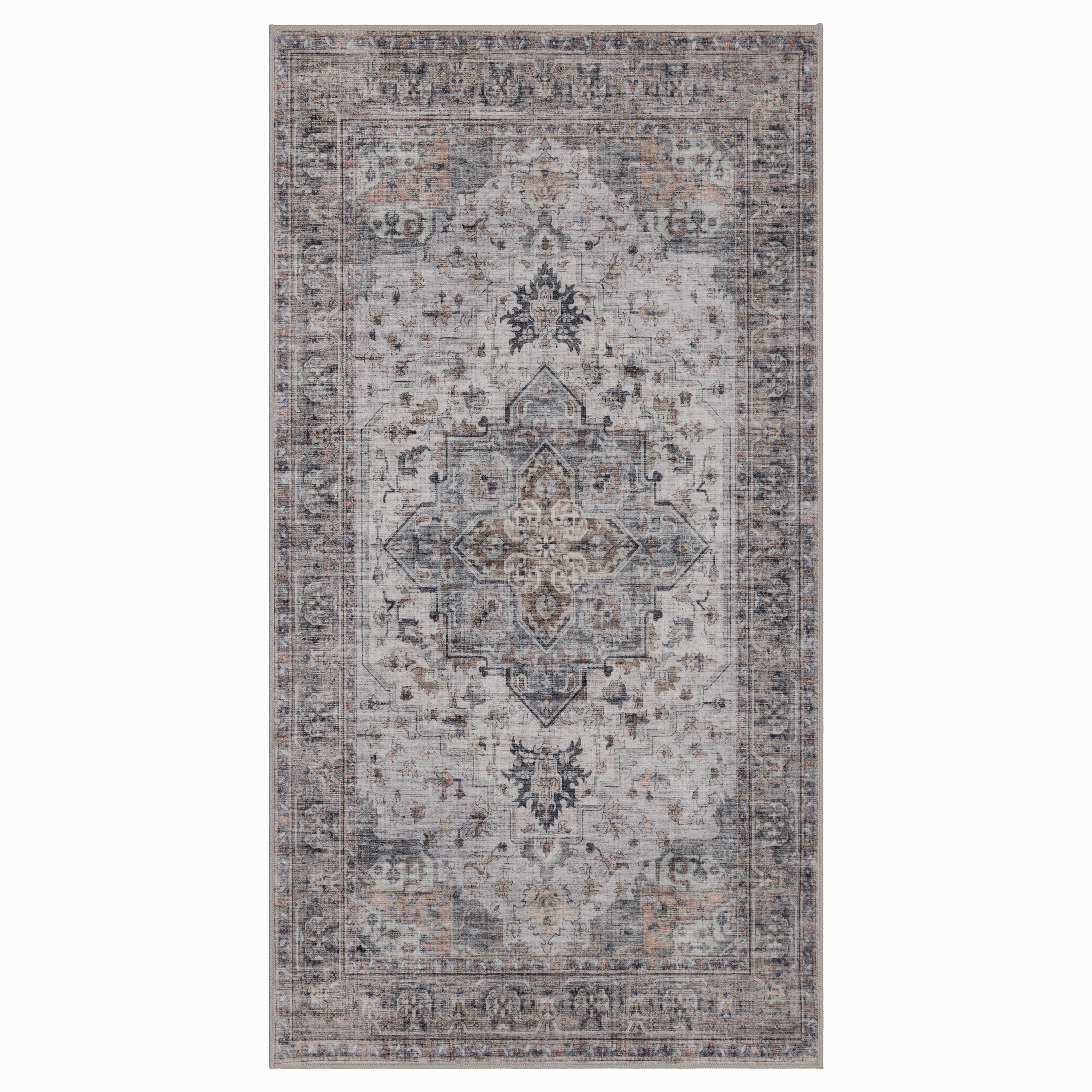 INKA Vintage-Orientalsk beige løber kortluvet og vaskbart tæppe - 80 x 150 cm