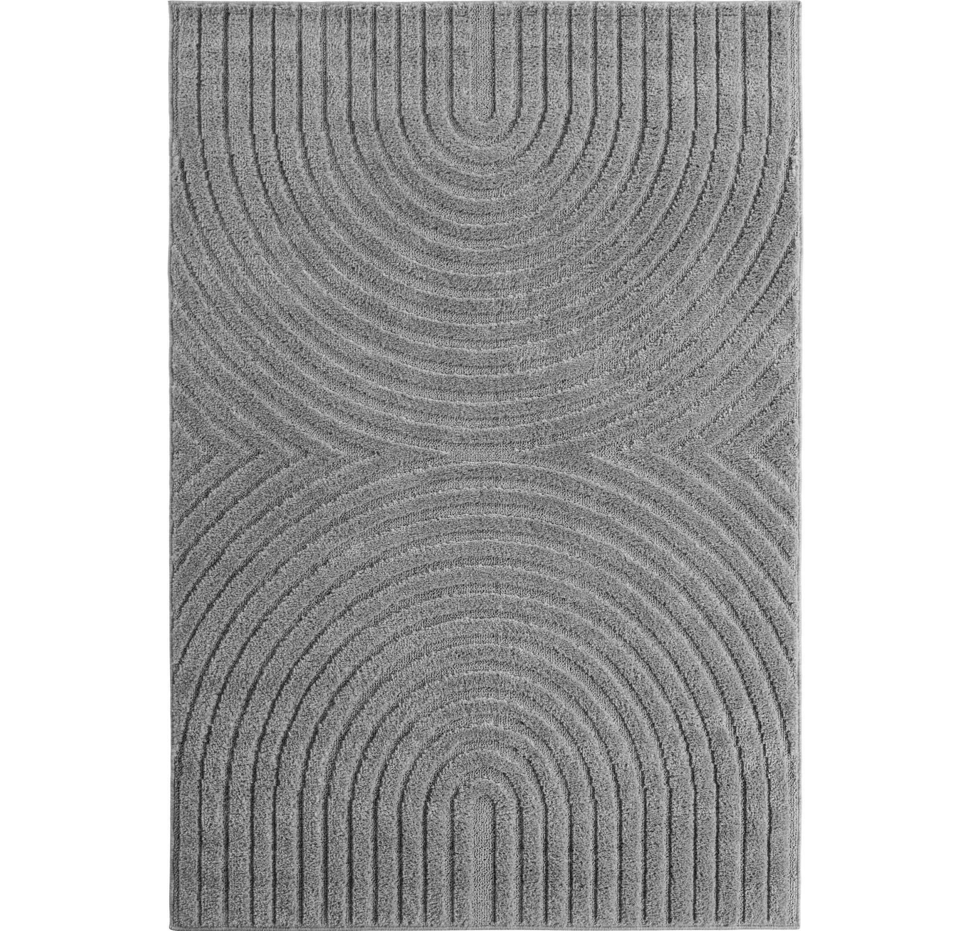 ART Skandinavisk Boho sølv løber - kortluvet tæppe - 60 x 110 cm