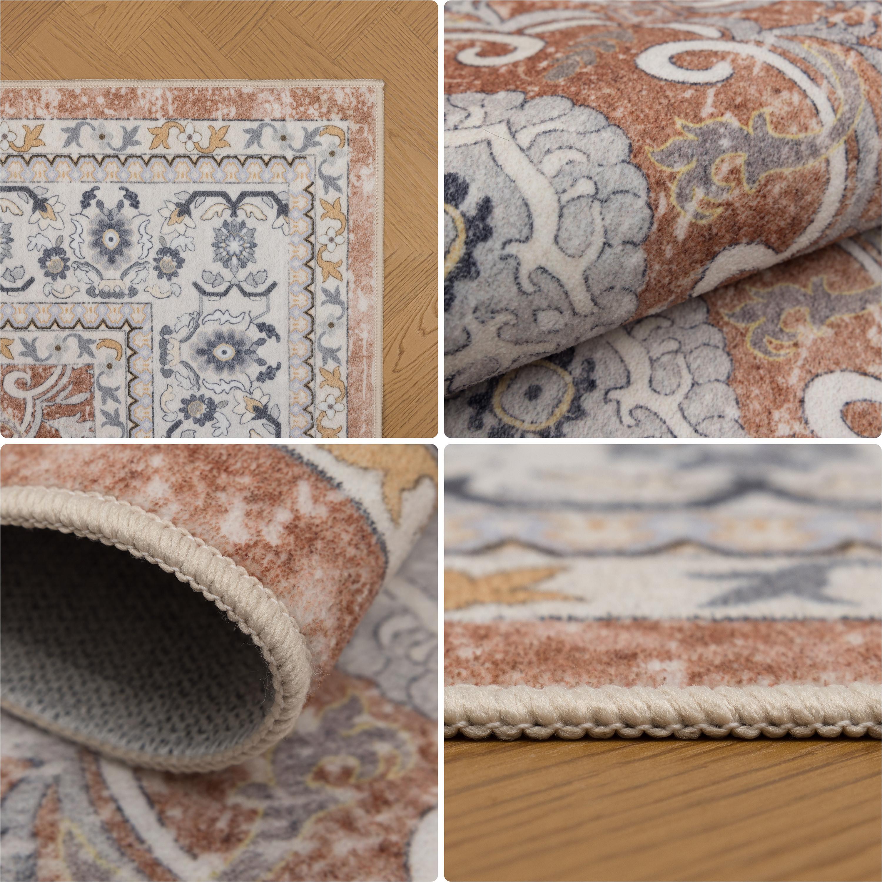 INKA Vintage-Oriental TERRA løber kortluvet tæppe vaskbart - 80 x 250 cm