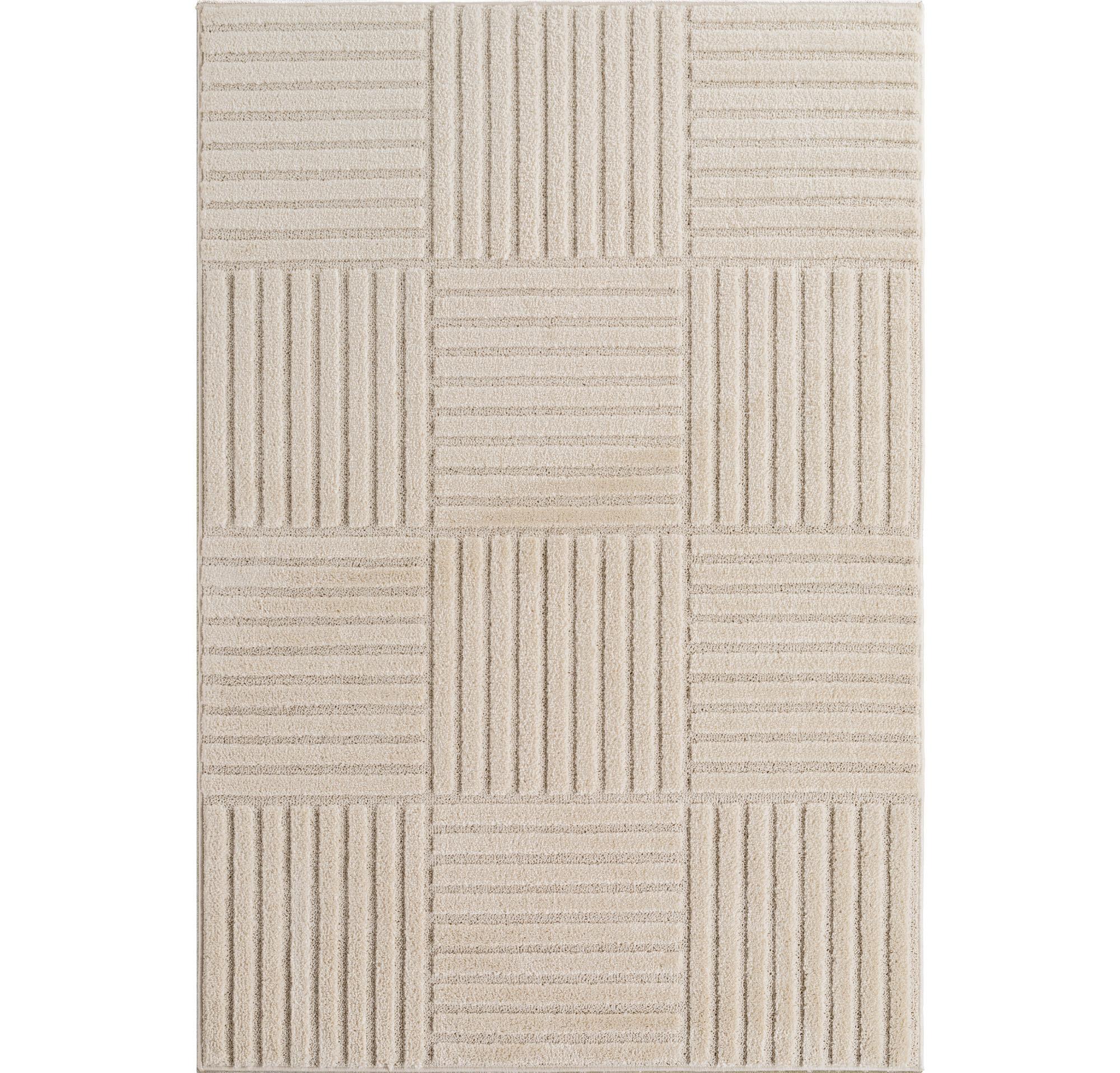 ART Skandinavisk Boho creme løber kortluvet tæppe - 60 x 110 cm