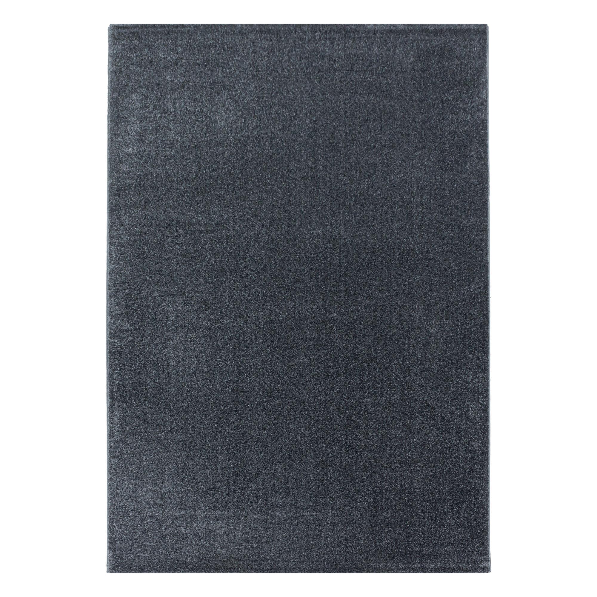 RIO Unicolor grå løber - kortluvet tæppe 80 x 150 cm - 80 x 150 cm