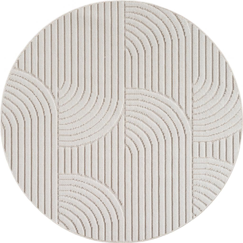HELIX rundt kortluvet tæppe creme - 80 x 80 cm