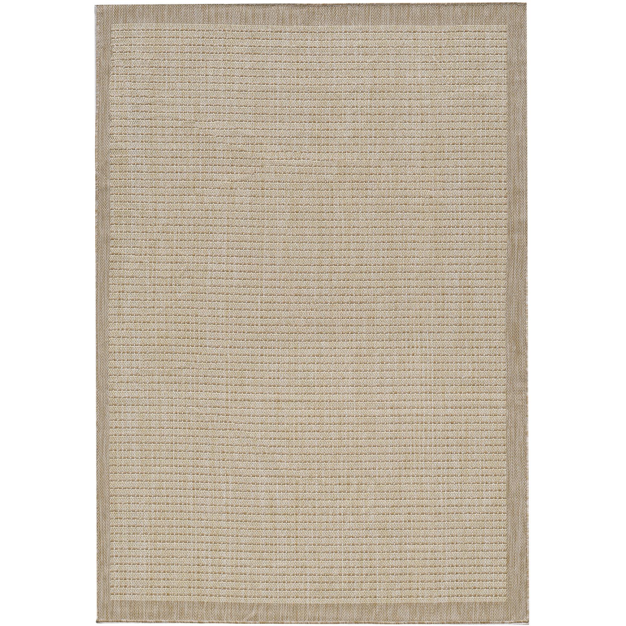 GIZA Unicolor beige rundt udendørs tæppe - 120 x 120 cm