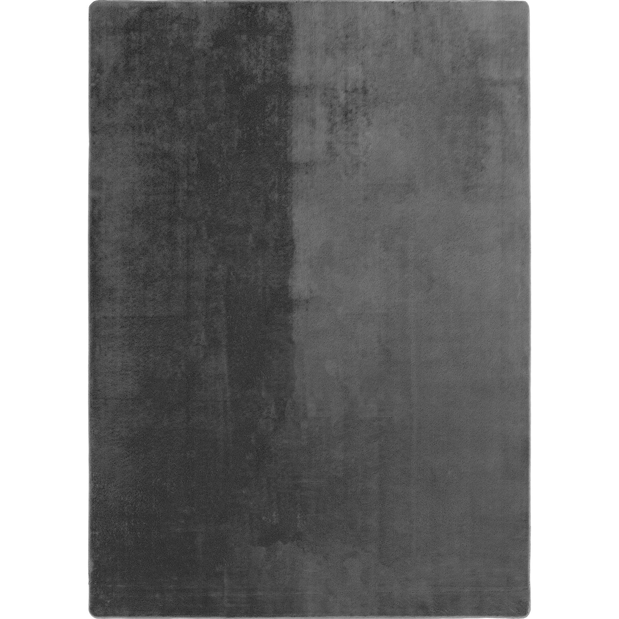 JOY Unicolor grå rundt kortluvet tæppe - 160 x 160 cm