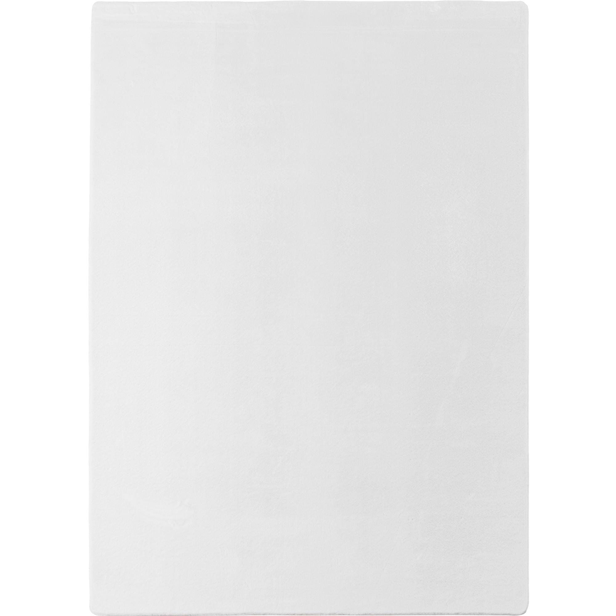 JOY Unicolor hvid rundt kortluvet tæppe - 120 x 120 cm