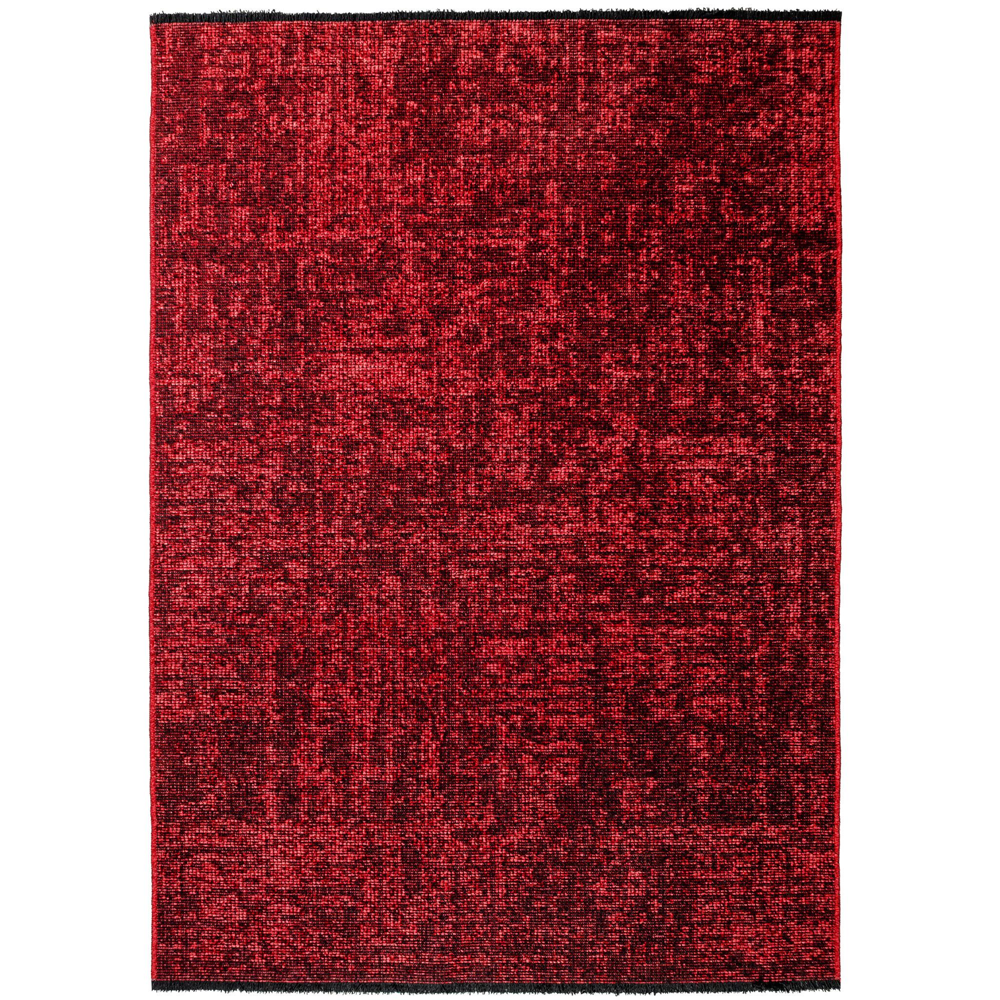 SPACE Unicolor rødt kortluvet gulvtæppe rektangel - 120 x 170 cm