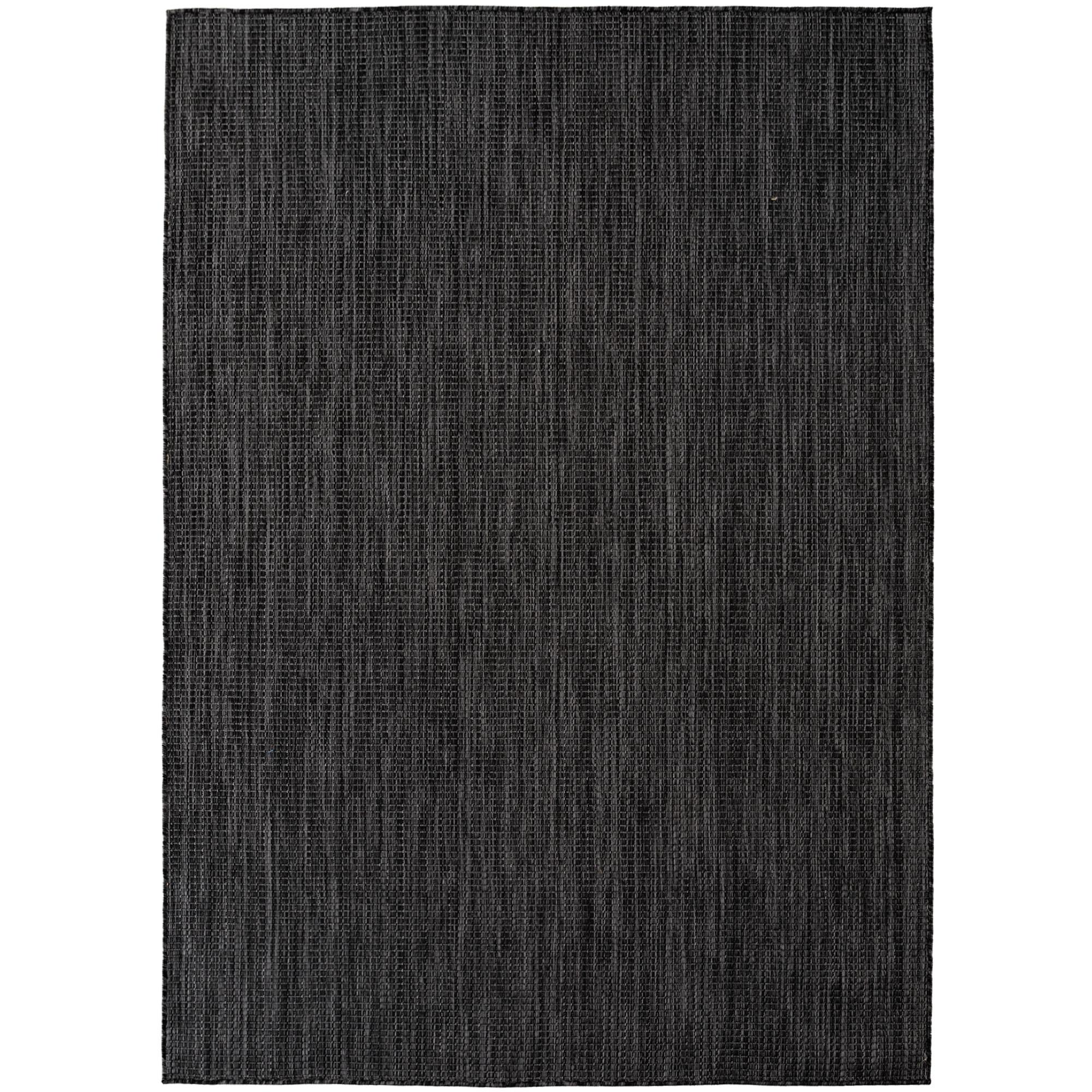 MIRA ensfarvet sort in-/outdoor tæppe rektangel - 140 x 200 cm