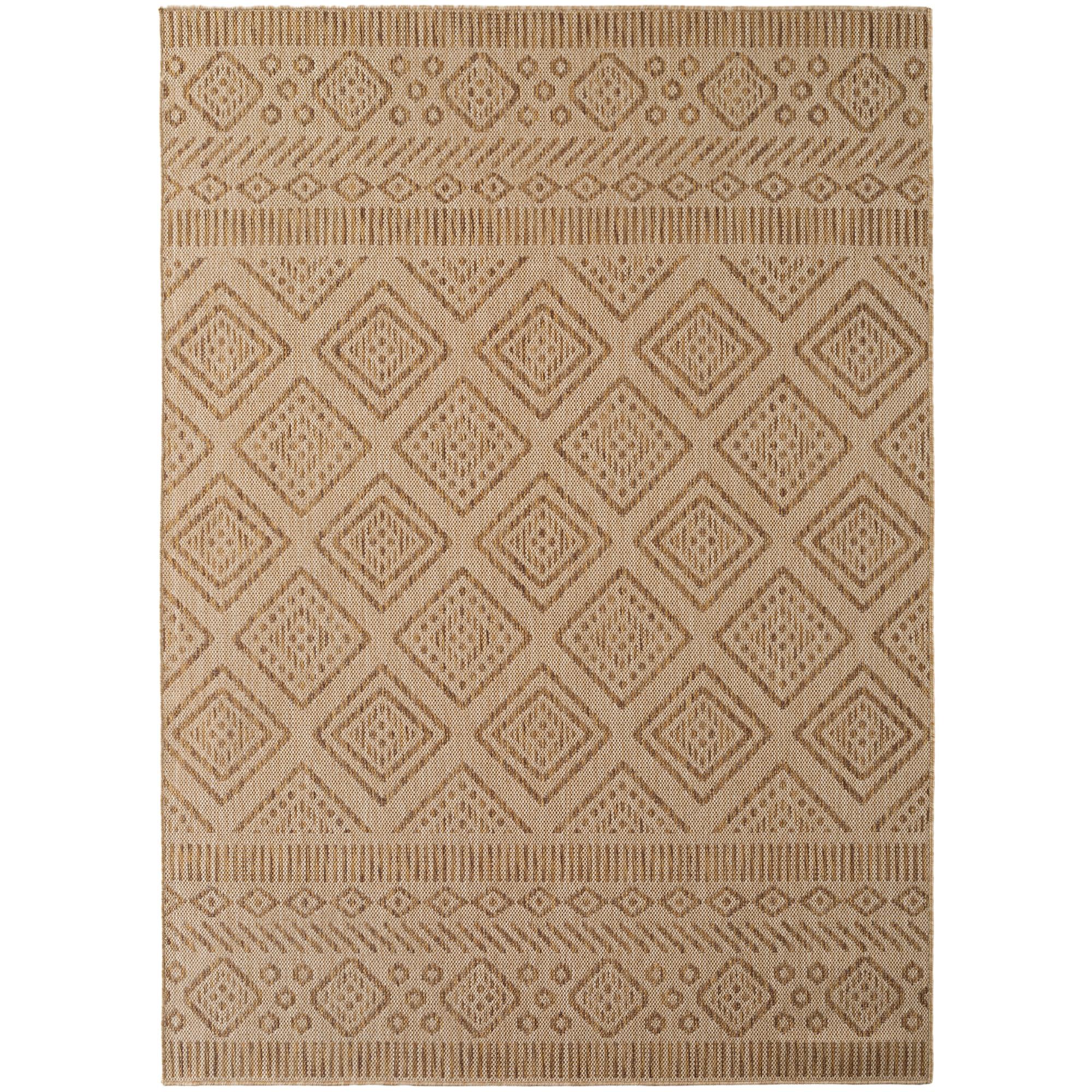 MIRA Ethno beige rektangulært inde- og udendørstæppe - 140 x 200 cm