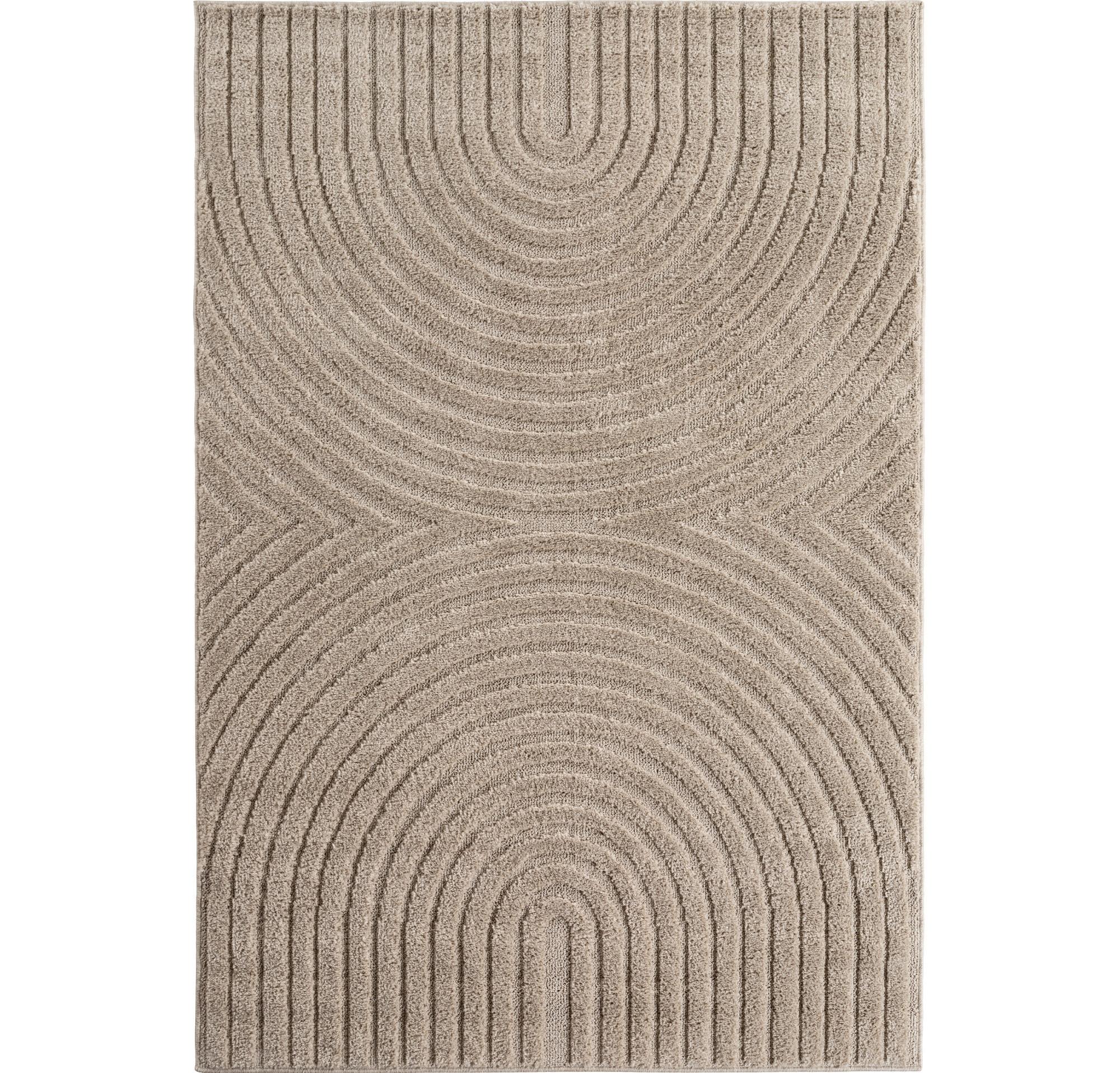 ART beige kortluvet gulvtæppe i skandinavisk boho-design - rektangel - 120 x 170 cm