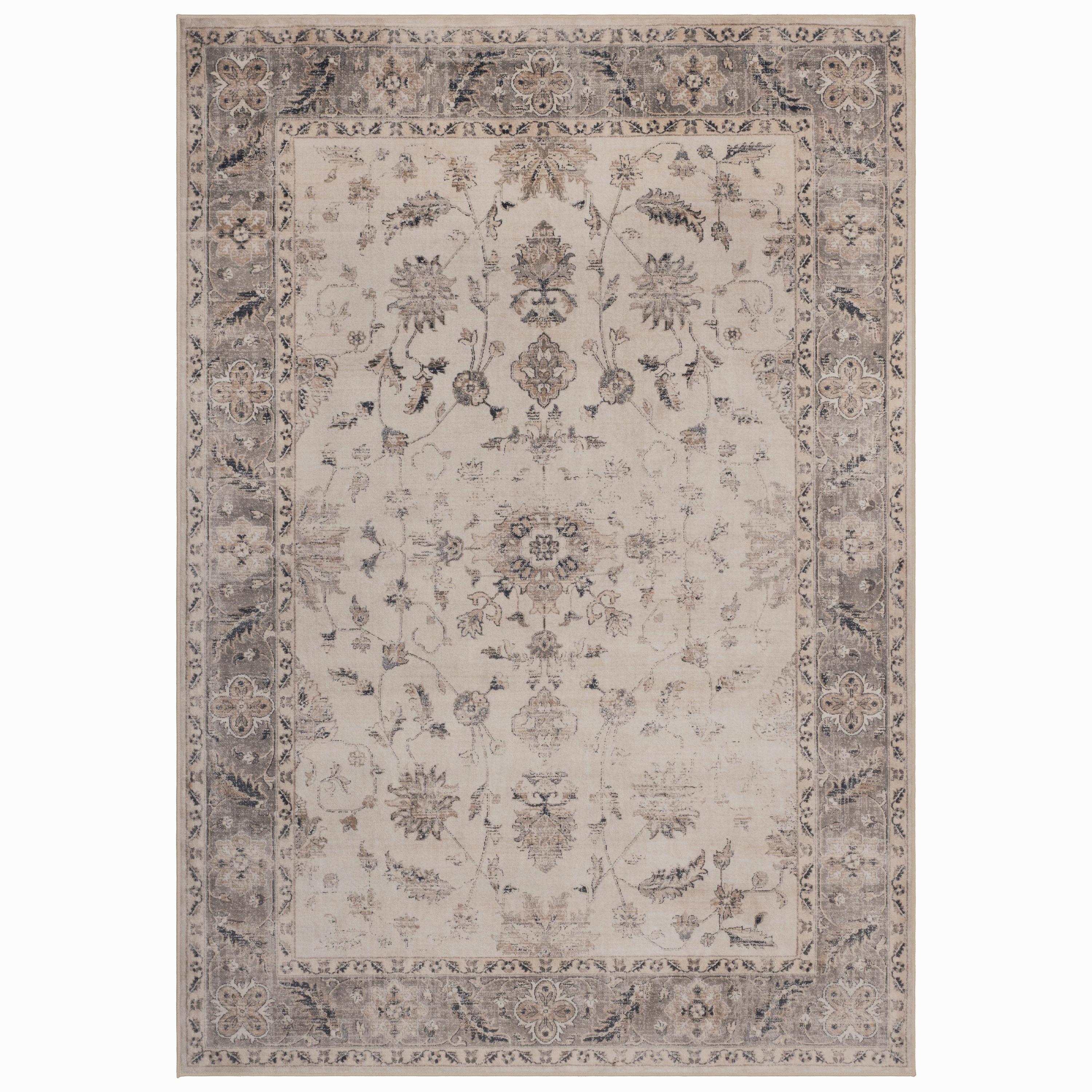 INKA Vintage-orientalsk beige kortluvet gulvtæppe - rektangulært og vaskbart - 120 x 170 cm