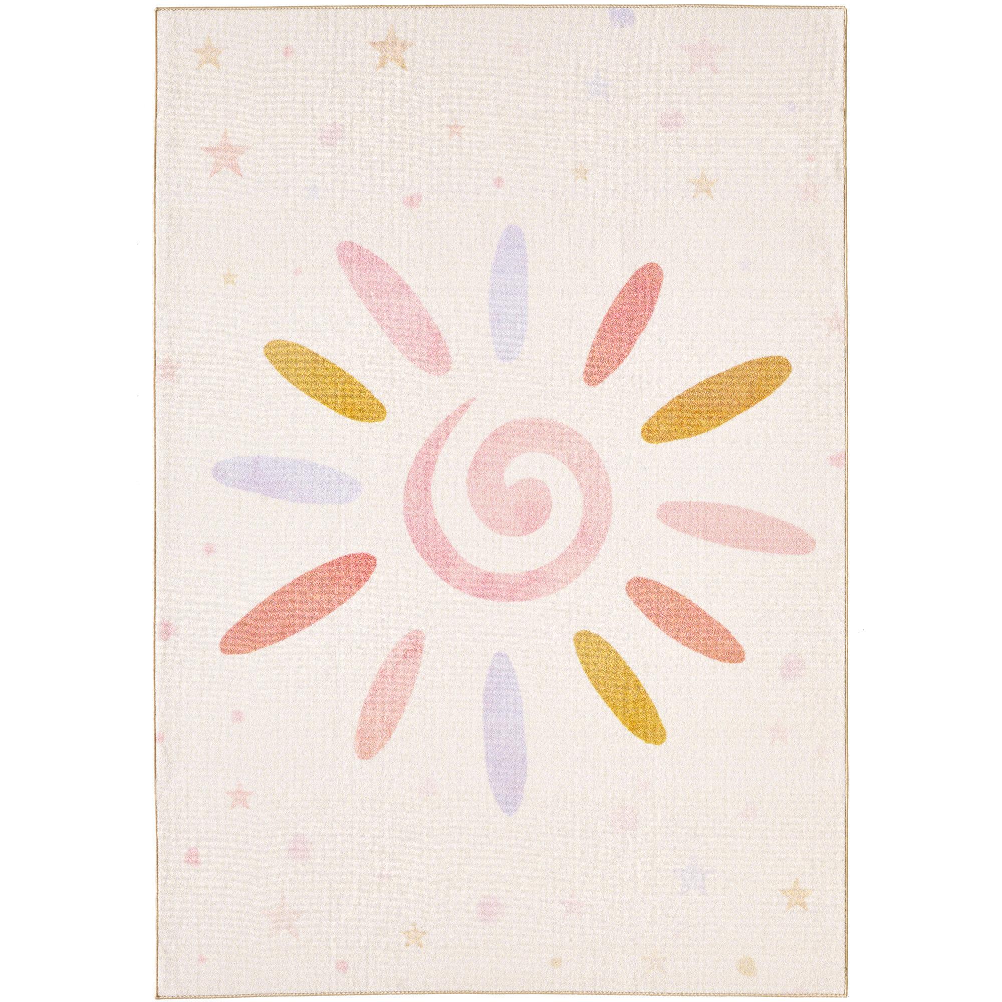 PLAY Floral-Sonne creme børnetæppe rektangel - 100 x 150 cm