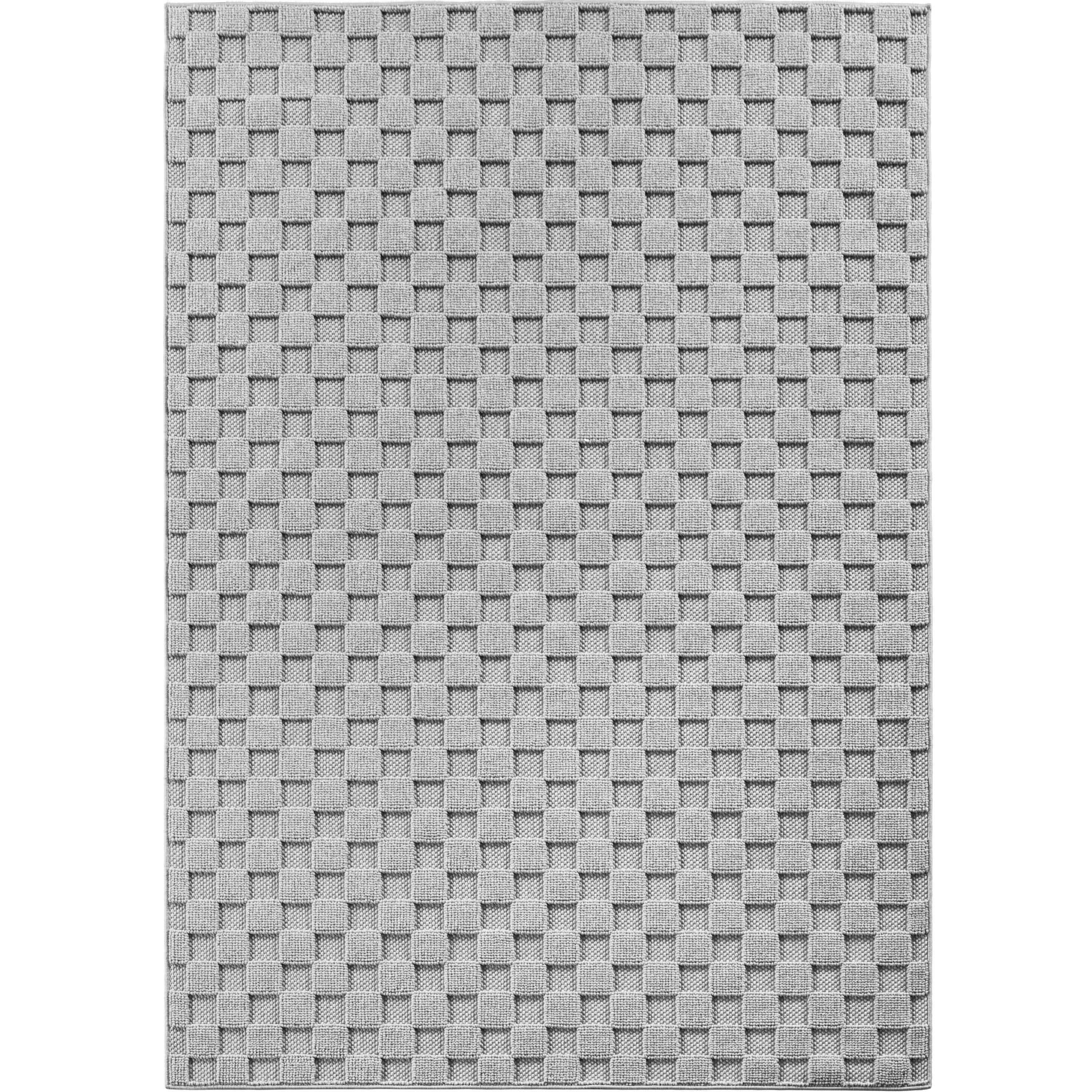 HELIX Unicolor sølv rektangulært kortluvet tæppe - 120 x 170 cm