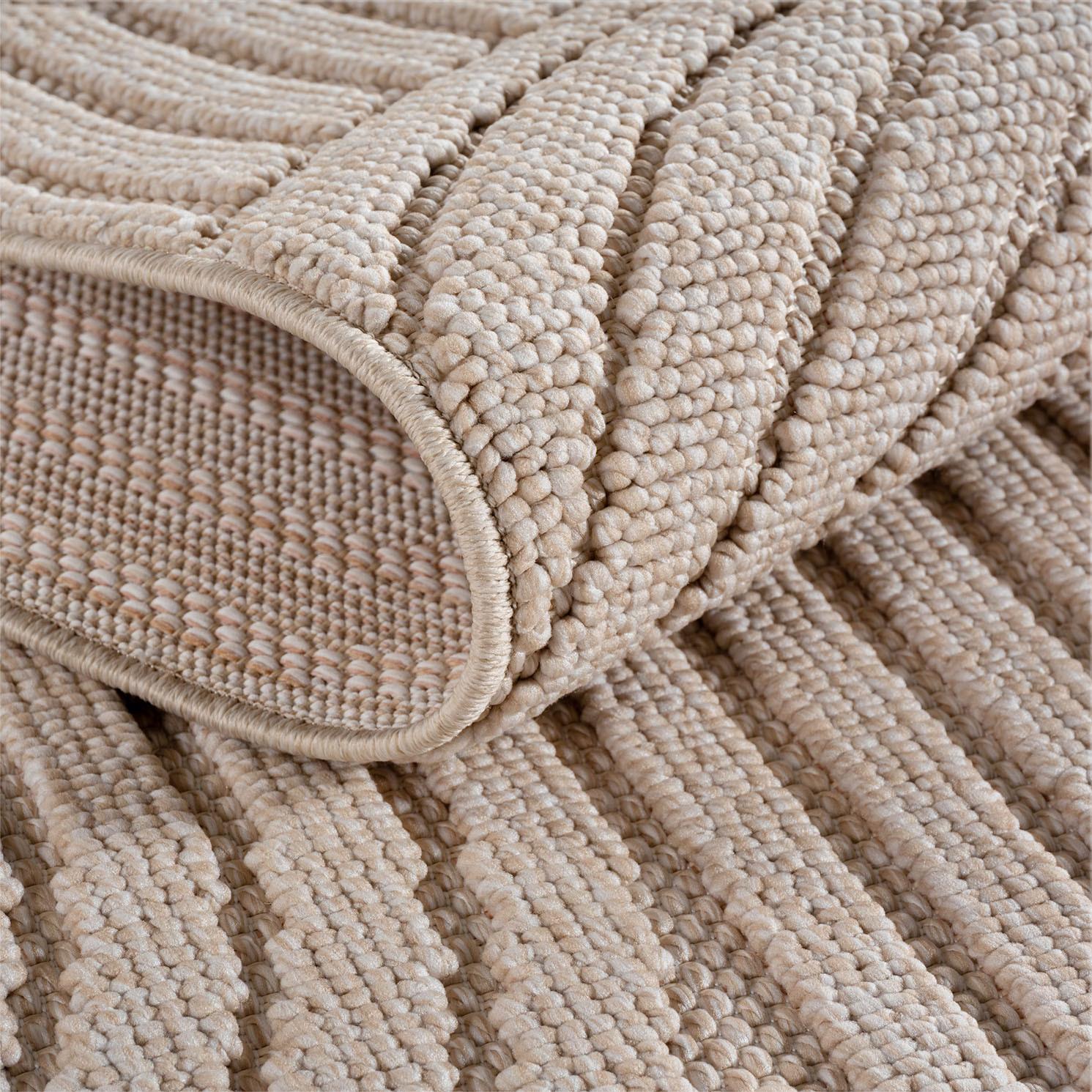 HELIX Unicolor beige løber kortluvet tæppe - 80 x 150 cm
