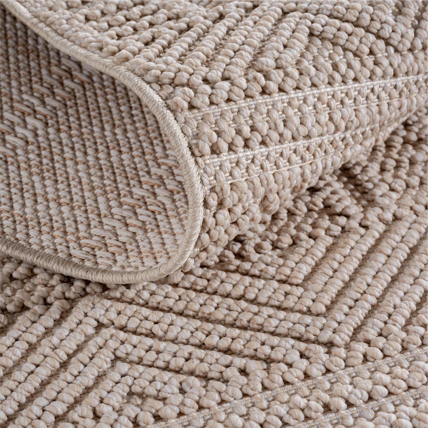 HELIX Unicolor beige løber kortluvet tæppe - 80 x 250 cm