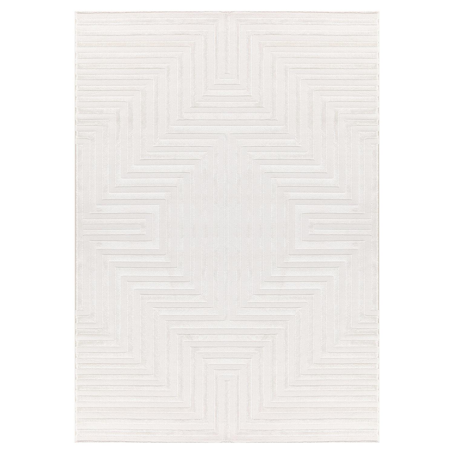 SAHARA creme kortluvet gulvtæppe med 3D-design, rektangel - 140 x 200 cm
