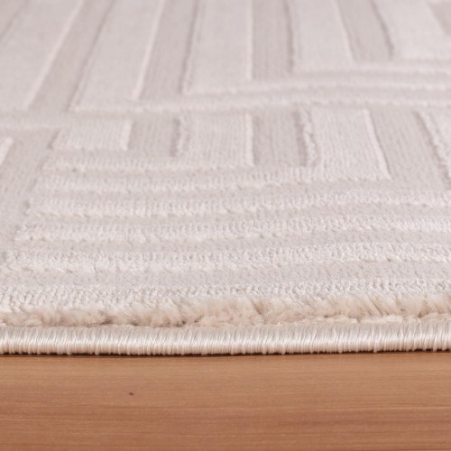 SAHARA beige kortluvet tæppe med 3D-design - rektangel
