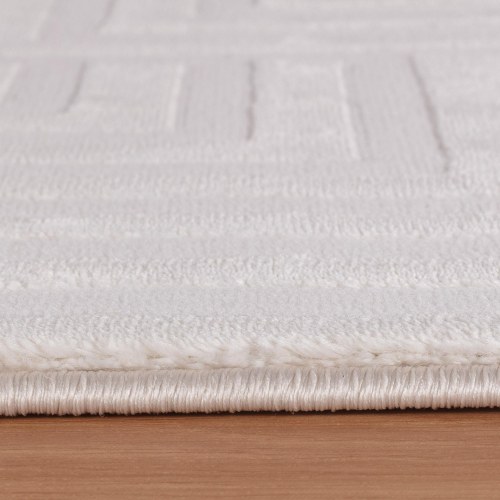 SAHARA 3D Design creme rektangulært kortluvet tæppe