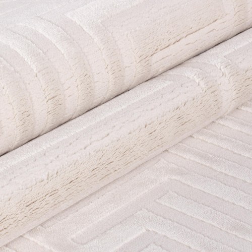 SAHARA 3D Design creme rektangulært kortluvet tæppe
