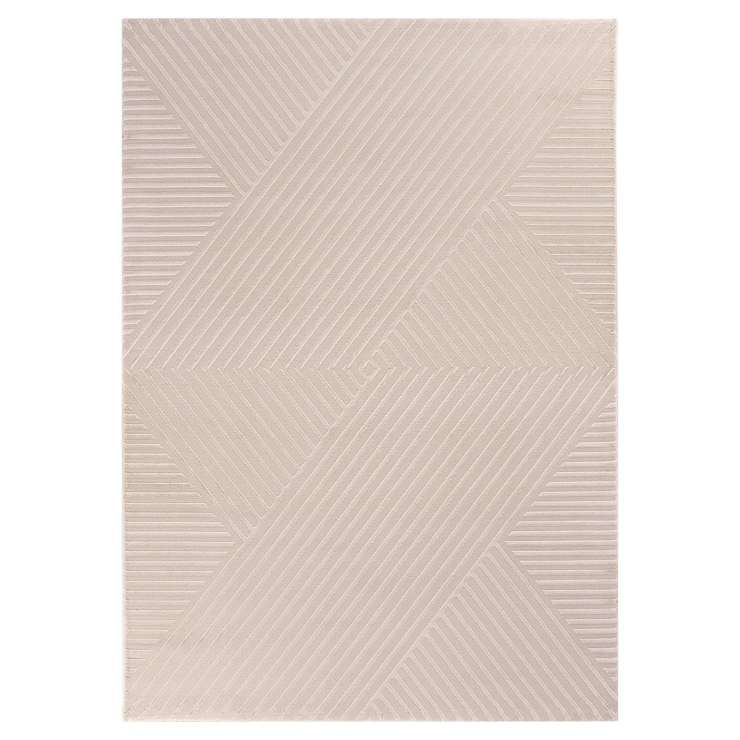 SAHARA beige løber med 3D-design i kort luv - 80 x 150 cm