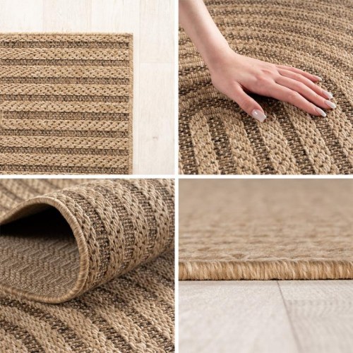 Inde- og udendørs løber TIMBER jute-look - beige