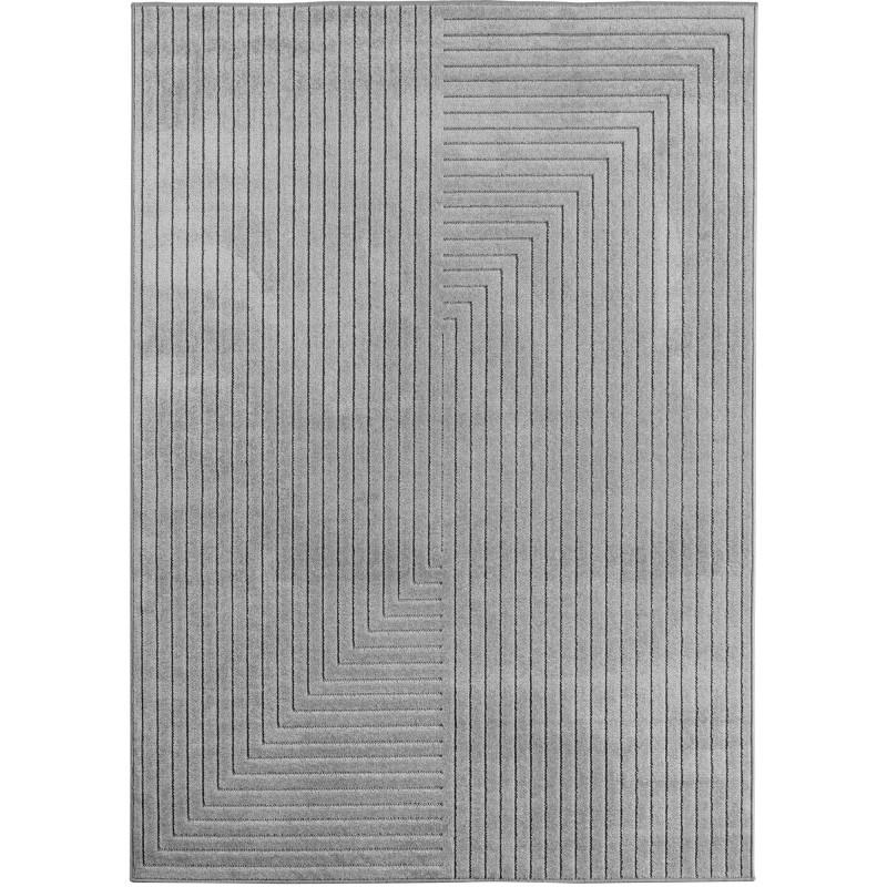 NOVA in- og outdoor tæppe sølv rektangel med skandinavisk 3D-design - 160 x 230 cm