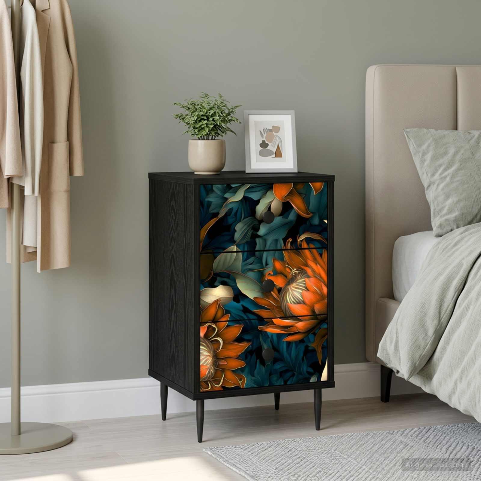vidaXL Natskab LOCHEM Sort eg 36 x 33 x 61 cm Konstrueret træ