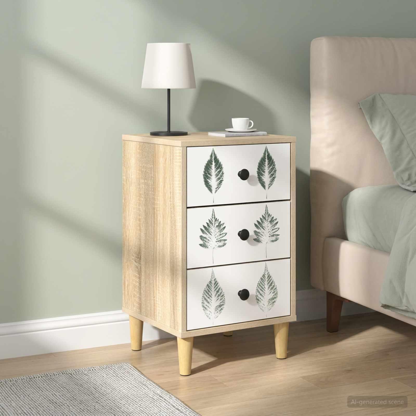 vidaXL Natskab HANAU 2 stk. Sonoma-eg 36 x 33 x 60 cm Konstrueret træ