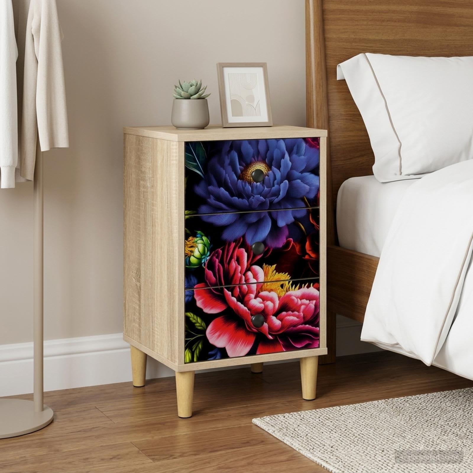 vidaXL Natskab KIEL Sonoma-eg 36 x 33 x 60 cm Konstrueret træ